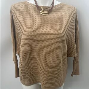 Ralph Lauren Black Label Tan Boat Neck Dolman Sleeve Sweater